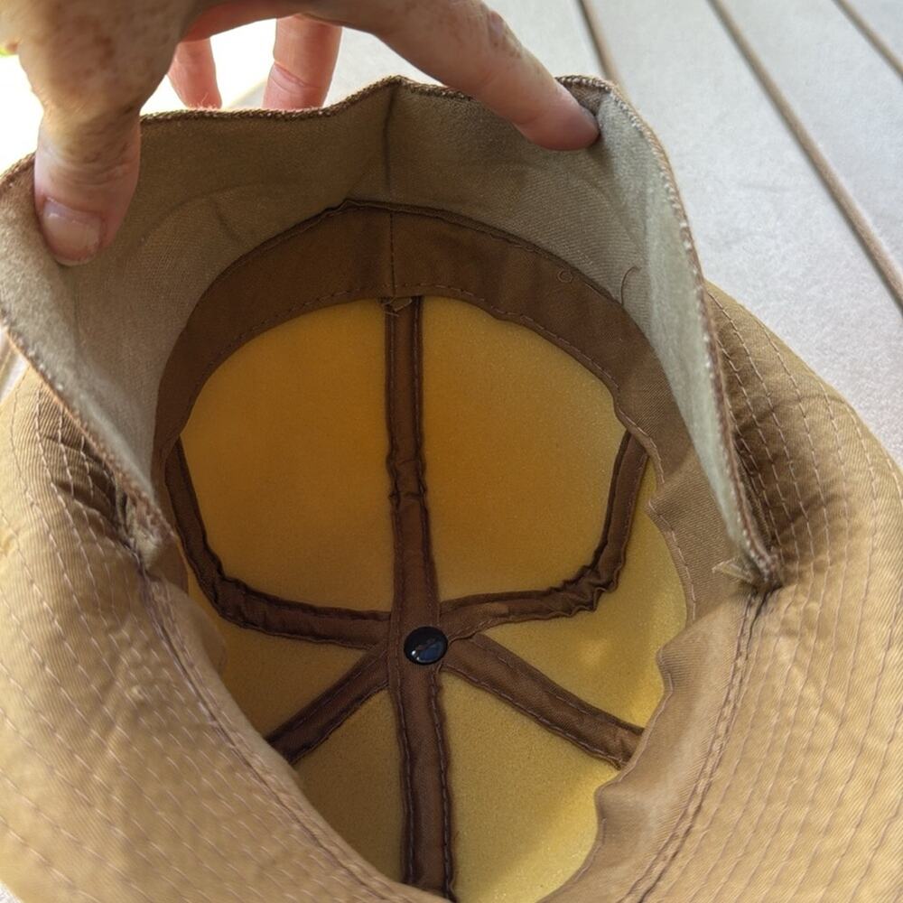 Vintage Hunting Cap Foam Lined Ear Flap Brim Retro Beige Korea Med - Picture 7 of 8